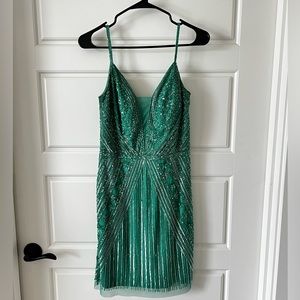 Green cocktail dress